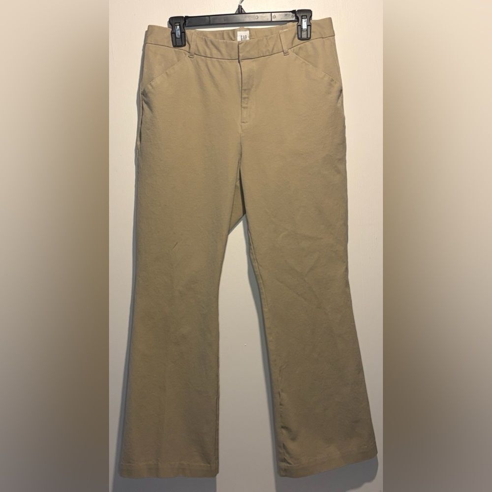 GAP High Rise Flare Khaki Trousers Pants Work Office Career Size 14